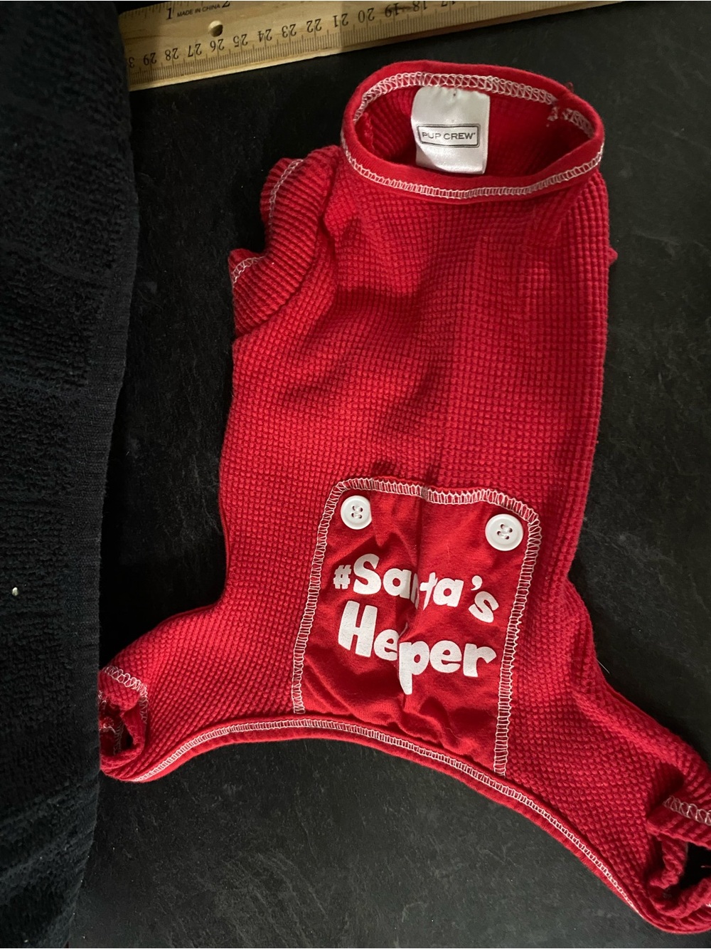 PUP CREW Red "Santa's Helper" Holiday Dog Pajamas